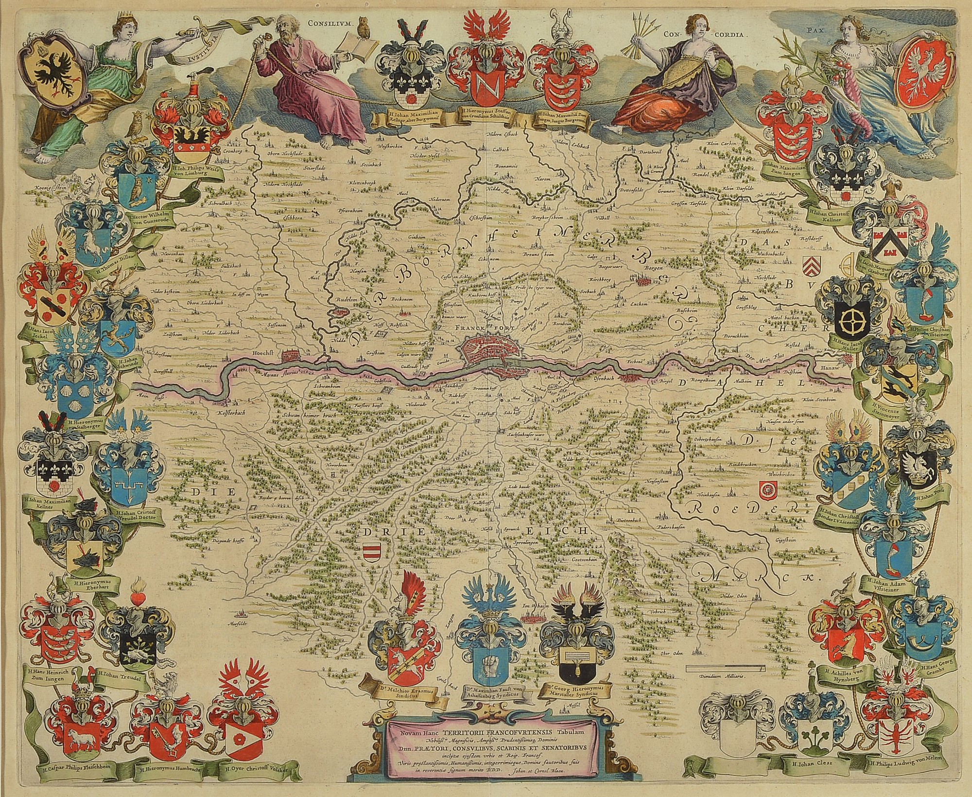 Detail b: 3 Kupferstiche zu den Städten Mainz, Worms und Frankfurt a.M., deutsch, um 1700, Mainz und Worms von M. Merian, mehrfach gefaltet, je ca. 20x68cm, ...