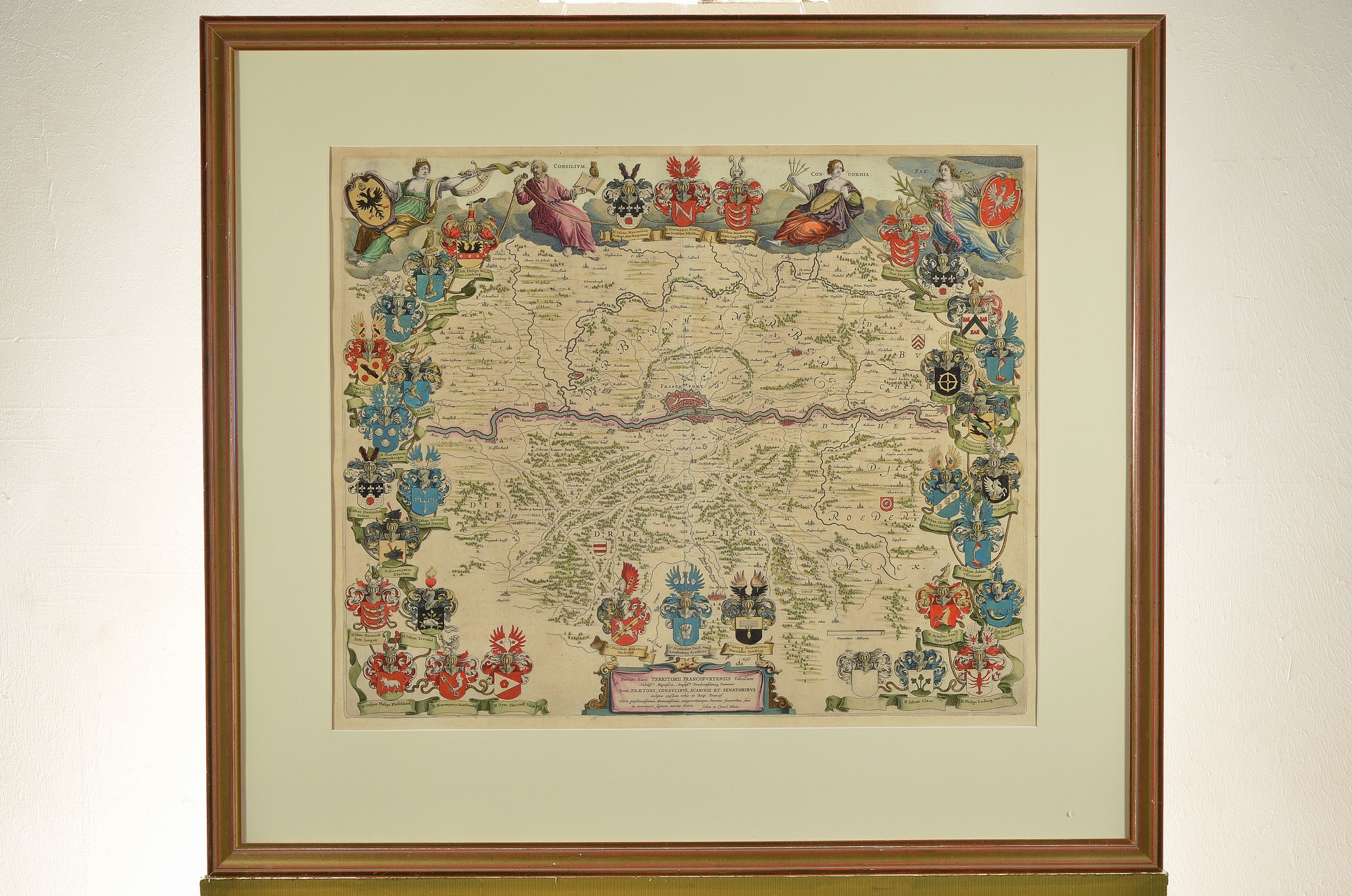 Detail m: 3 Kupferstiche zu den Städten Mainz, Worms und Frankfurt a.M., deutsch, um 1700, Mainz und Worms von M. Merian, mehrfach gefaltet, je ca. 20x68cm, ...