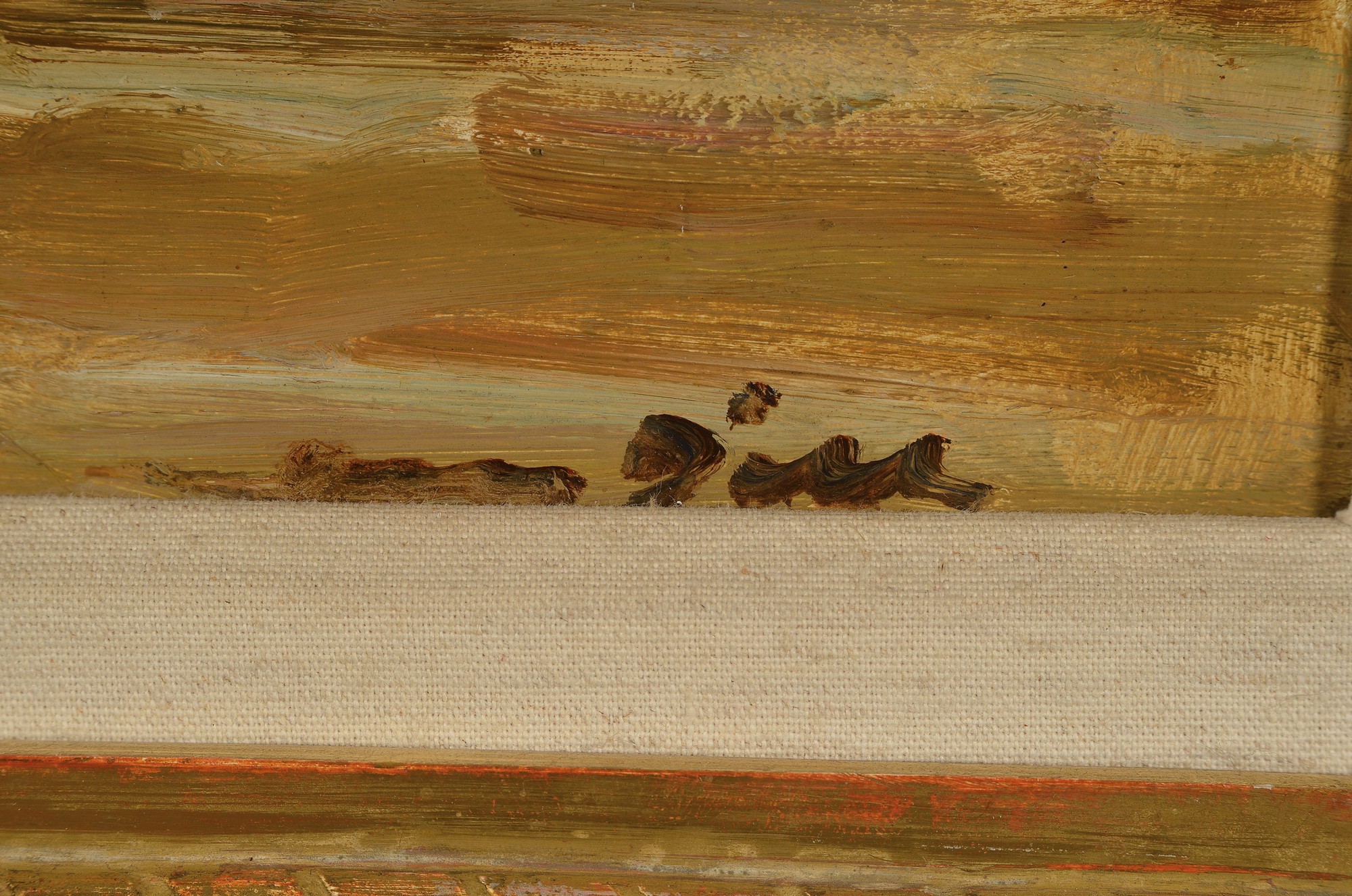 Detail a: Otto Dill, 1884 Neustadt - 1957 Bad Dürkheim, Bauer mit zwei Kaltblütern, Öl/Platte, diese rückseitig mit Bleistift beschriftet, re. u. ...
