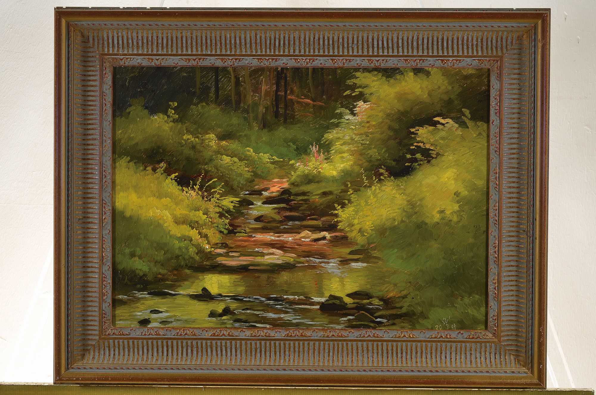 Detail k: Max Wolf, 1824-1901 Heidelberg, Partie aus dem Heidelberger Stadtwald, Öl/Malkarton, ca. 35x49cm, R. ca. 48x62cm