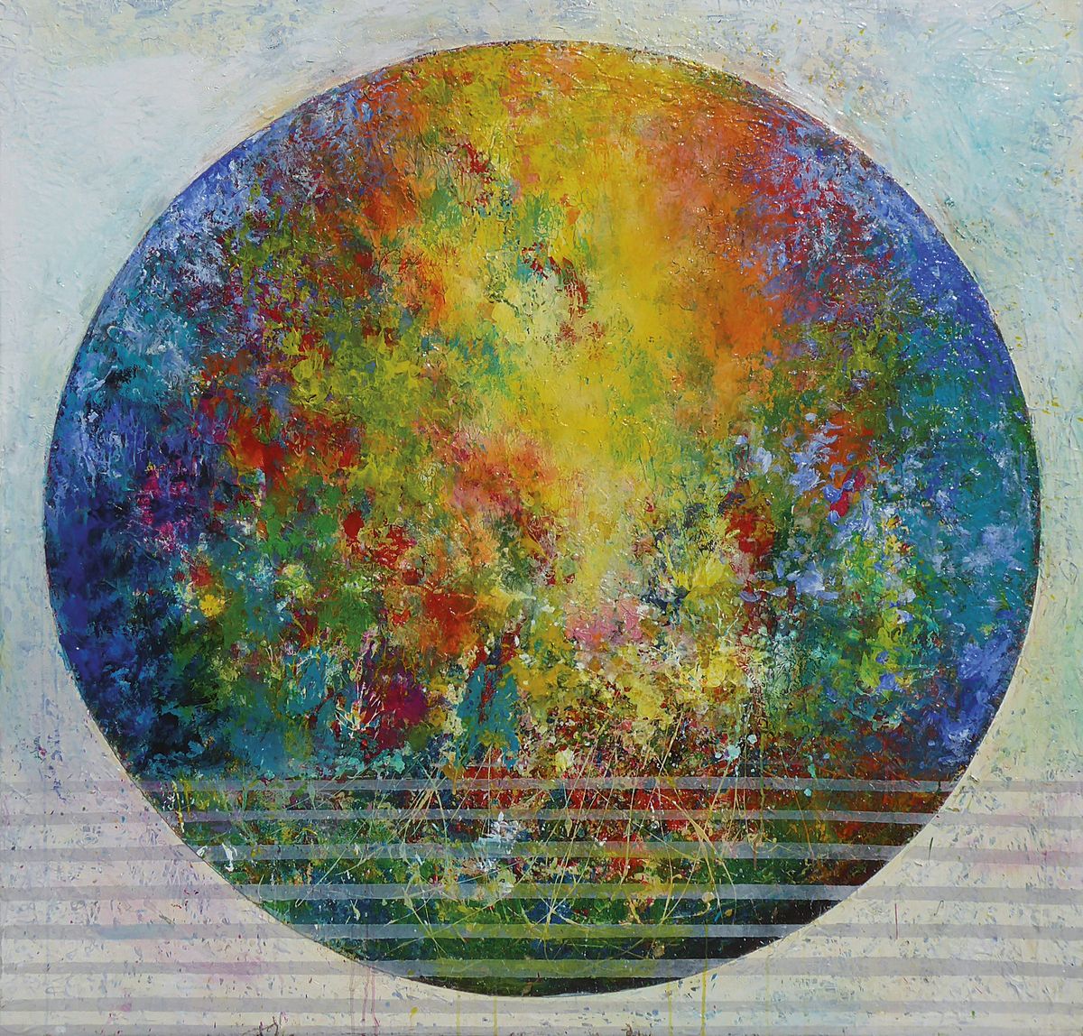 Doris Zeidlewitz, geb. 1959, Studium am Städel in Frankfurt und an der Hochschule für Gestaltung Offenbach, hier: The Earth Song, Mischtechnik auf ...