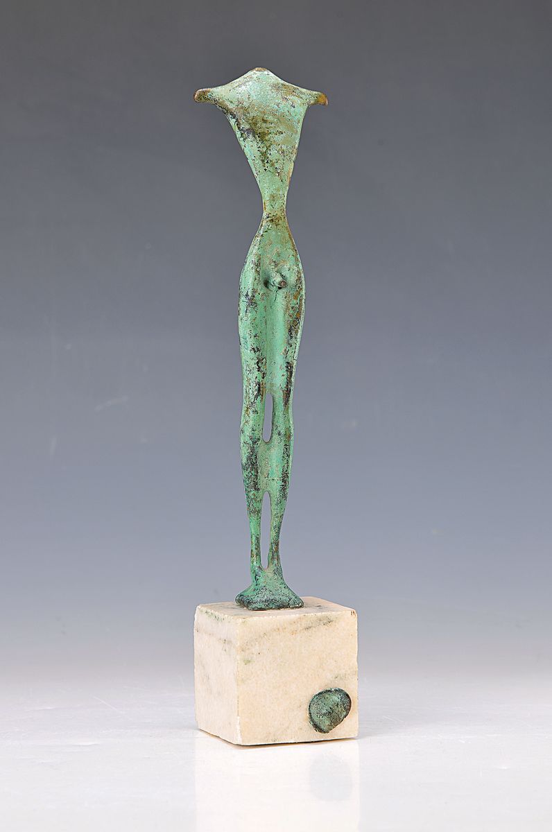 Lazlo Taubert, geb. 1966, Bronzeskulptur, Männertorso, auf Marmorsockel, mit Fingerabdruck signiert, Unikat von 1994/95, Gießer Janos Meszlenye, ...