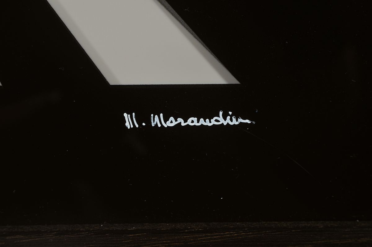 Detail a: Marcello Morandini, geb. 1940 Mantua, abstr. 3-D Komposition, handsigniert num. 2/25, von 2017, zwischen zwei geschichteten Plexiglasplatten ...