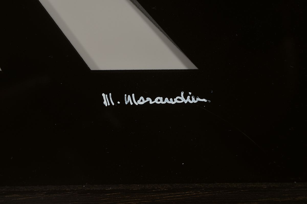 Detail l: Marcello Morandini, geb. 1940 Mantua, abstr. 3-D Komposition, handsigniert num. 2/25, von 2017, zwischen zwei geschichteten Plexiglasplatten ...