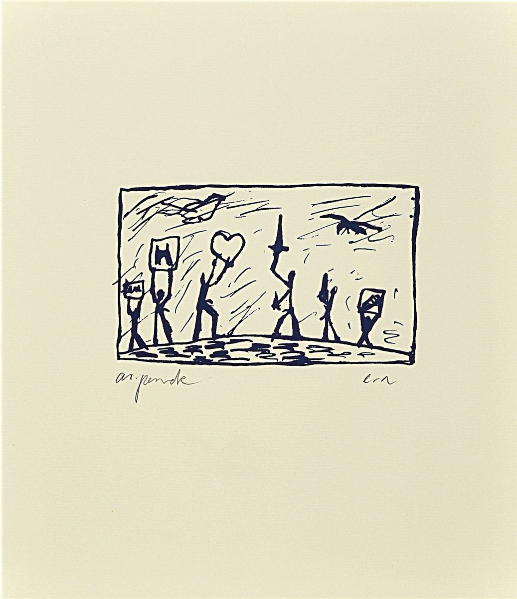 A.R. Penck, 1939 - 2017, Siebdruck, handsigniert und bezeichnet, e.a. (Künstlerexemplar aus einer Auflage von 99 Exemplaren), aus 1979, Blattgröße ...