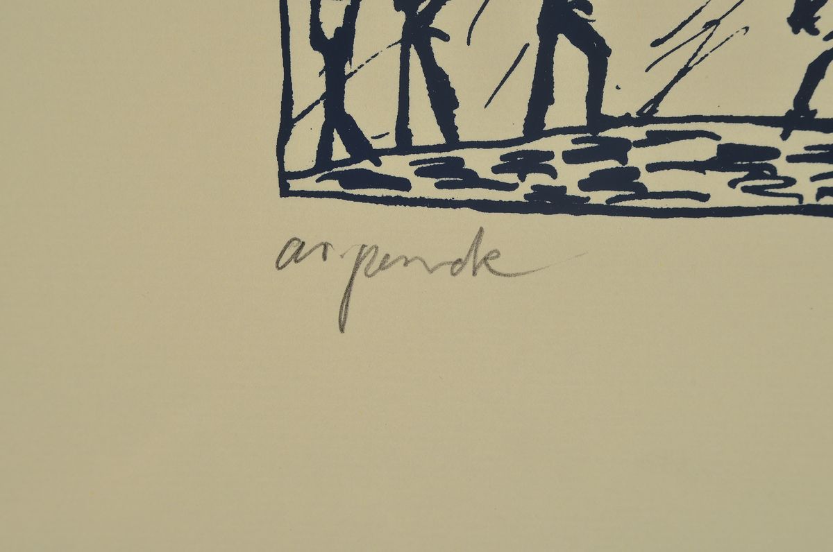 Detail a: A.R. Penck, 1939 - 2017, Siebdruck, handsigniert und bezeichnet, e.a. (Künstlerexemplar aus einer Auflage von 99 Exemplaren), aus 1979, Blattgröße ...