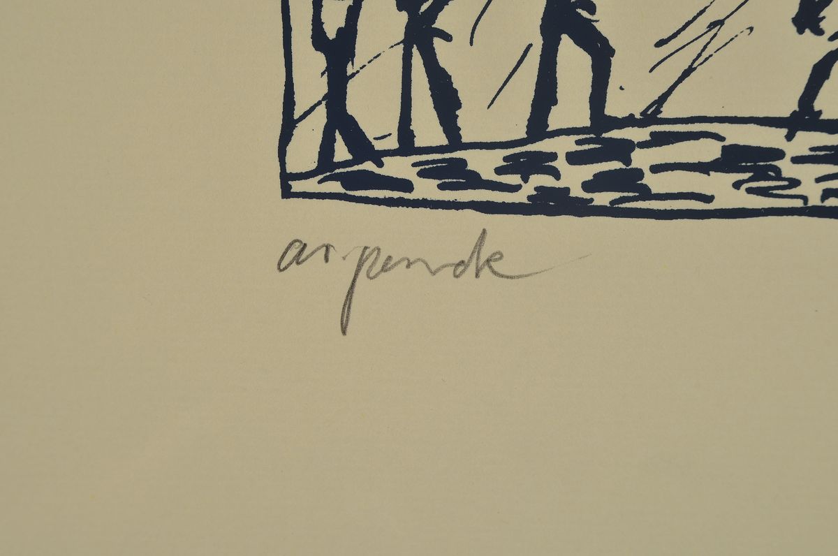 Detail l: A.R. Penck, 1939 - 2017, Siebdruck, handsigniert und bezeichnet, e.a. (Künstlerexemplar aus einer Auflage von 99 Exemplaren), aus 1979, Blattgröße ...
