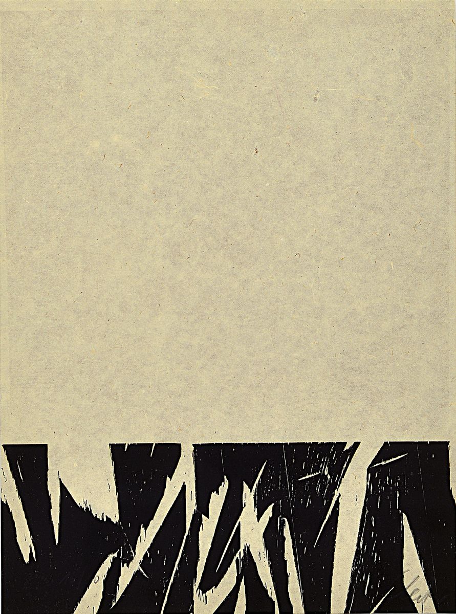 Günther Uecker, geb. 1930, Holzschnitt auf feinem handgeschöpftem Japanbütten, handsigniert, num. 16/50, aus 1981, mit Trockenstempel der ...