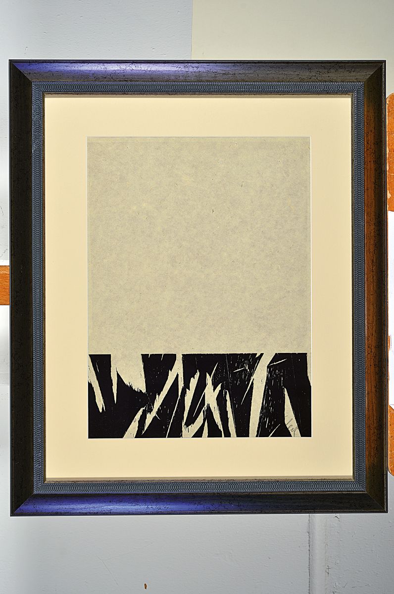 Detail k: Günther Uecker, geb. 1930, Holzschnitt auf feinem handgeschöpftem Japanbütten, handsigniert, num. 16/50, aus 1981, mit Trockenstempel der ...