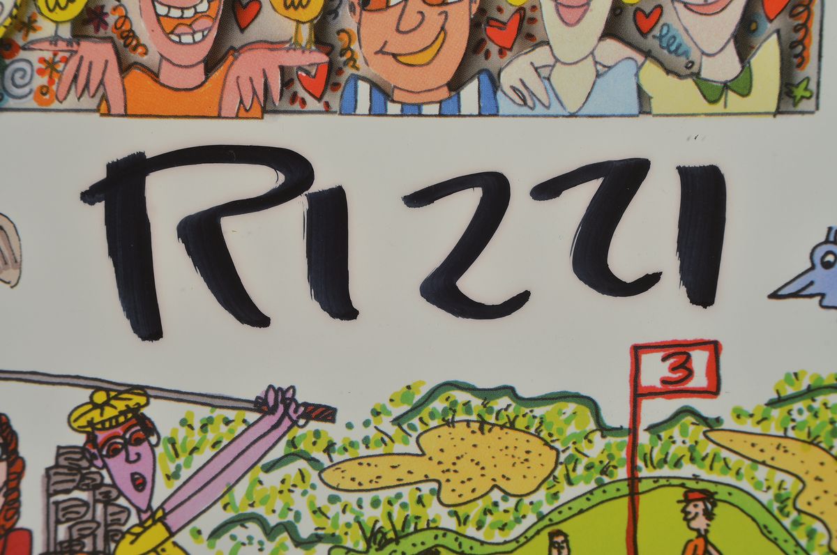 Detail a: James Rizzi, 1950 - 2011, "Manhatten Golf classic", Offset auf Hochglanzpapier, handsigniert, zum ersten jährlich stattfindenden Golf ...