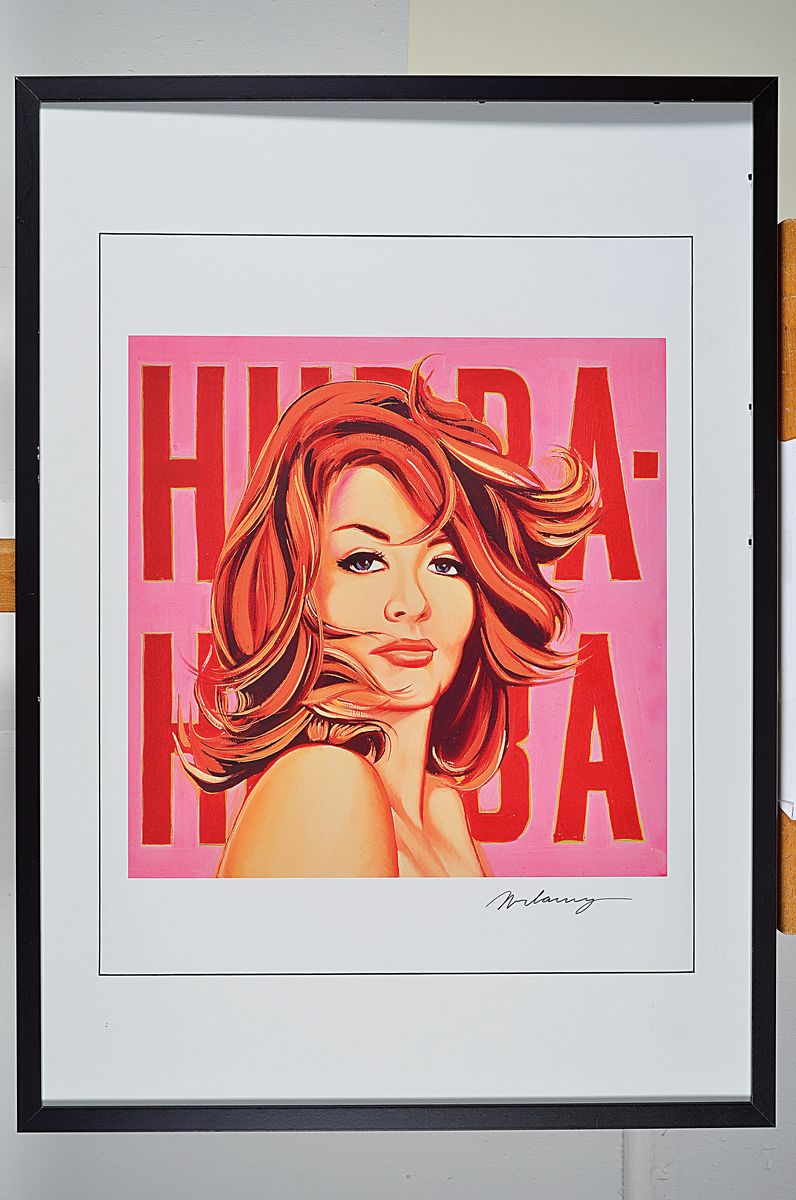 Detail k: Mel Ramos, 1935 - 2018, Offset auf Lackpapier, "Hubba Hubba", handsigniert, aus 2010, Blattgröße 56 x 41 cm,Rahmen 72 x 52 cm