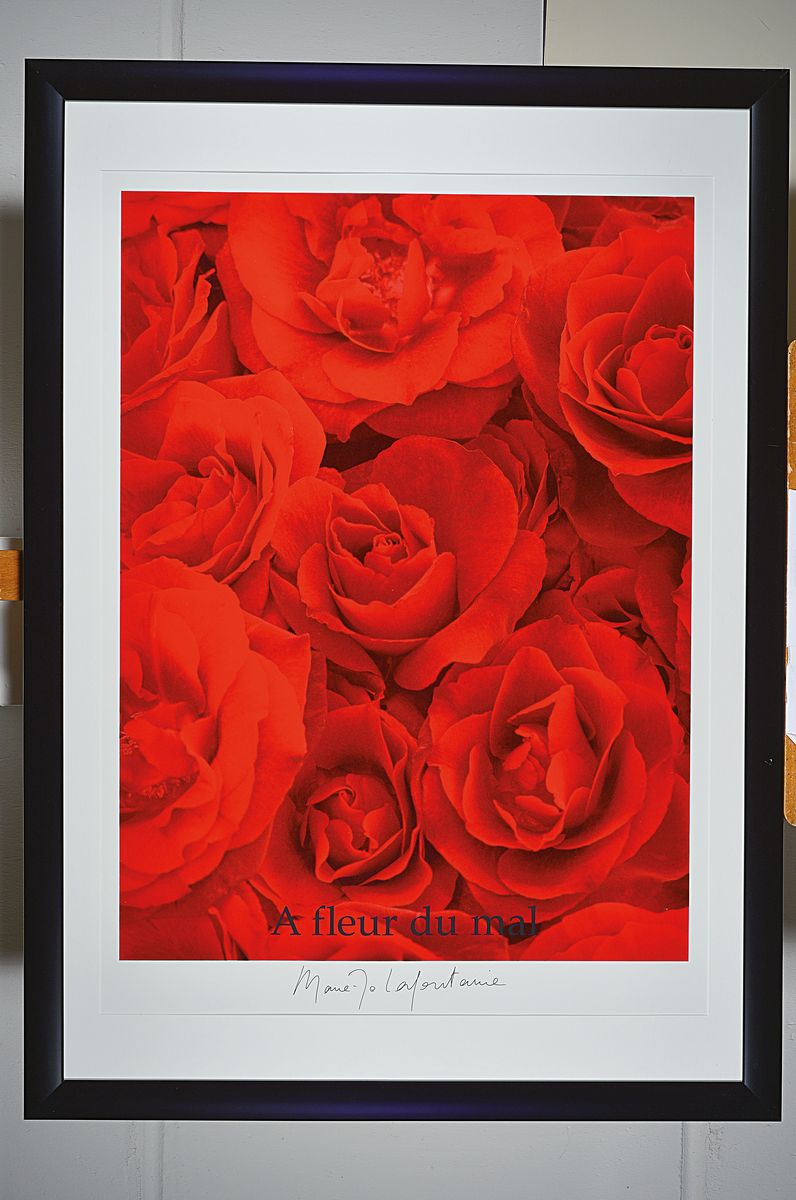 Detail k: Marie-Jo Lafontaine, geb. 1950, Farbsiebdruck auf Karton, " A fleur du mal" aus 1999, handsigniert, ca. 92 x 72 cm unter Glas, Rahmen 107 x ...