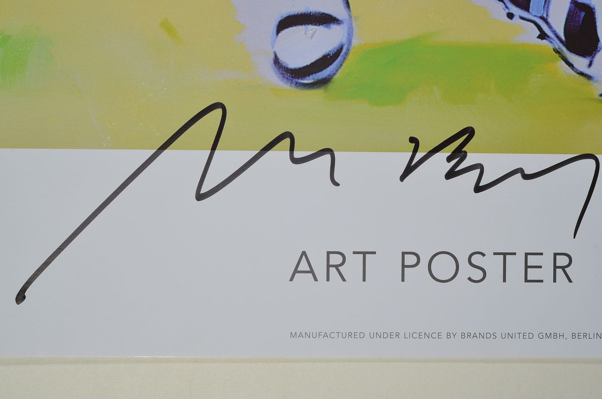 Detail a: Norbert Bisky, geb. 1970, "The perfekt Match", handsigneirt, nm. 682/800, ca. 97 x 66 cm, ansläßlich der WM 2006 von der FIFA aufgelegt, ...