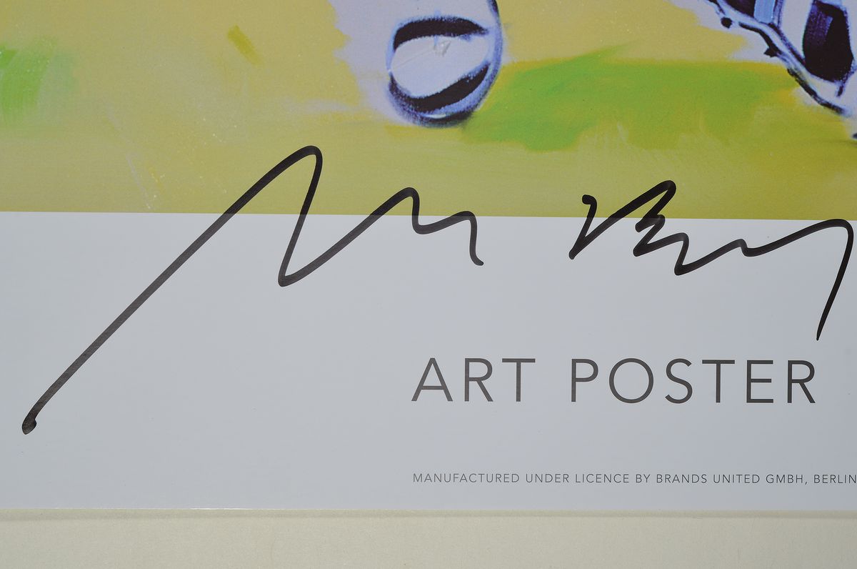 Detail l: Norbert Bisky, geb. 1970, "The perfekt Match", handsigneirt, nm. 682/800, ca. 97 x 66 cm, ansläßlich der WM 2006 von der FIFA aufgelegt, ...