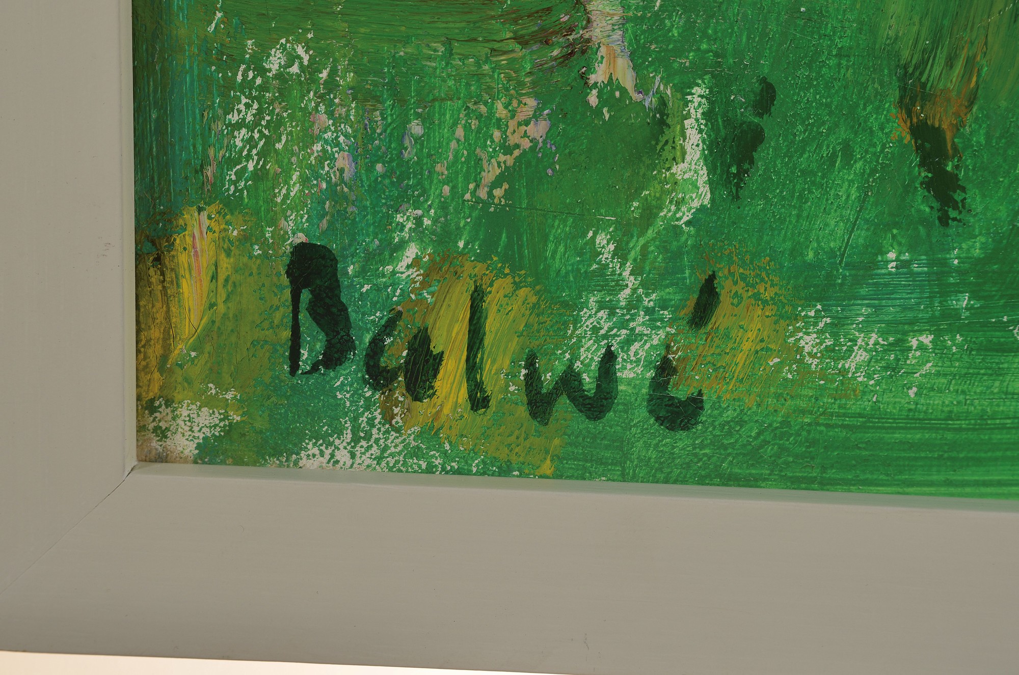 Detail a: Arnold Balwé, 1898 Dresden-1983, süddeutsche Frühlingslandschaft mit blühenden Bäumen, verso signiert und bezeichnet Frühlingsgewitter in Grün ...