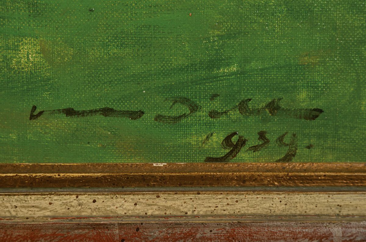 Detail a: Otto Dill, 1884 Neustadt-1957 Bad Dürkheim, Park Scharrer, Rom 1939, Nachl. Nr. 209, rückseitig so auf einem Etikett beschriftet, signiert und dat. ...