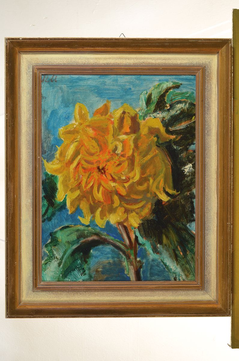 Detail k: Rolf Müller Landau, 1903-1956, Öl/Malkarton, Stillleben, li. oben monogrammiert, 49 x 37 cm, Rahmen 64 x 52 cm, wurde von der Schwester mündlich ...
