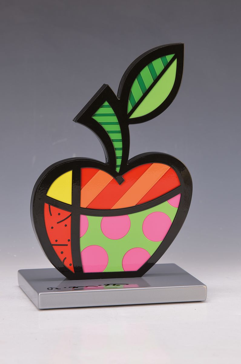 Detail k: Romero Britto, geb. 1963, ist ein brasilianischer Künstler, Big Apple Skulptur, sign., num. 938/1000, orig. verpackt, ca. 25,5x16 cm