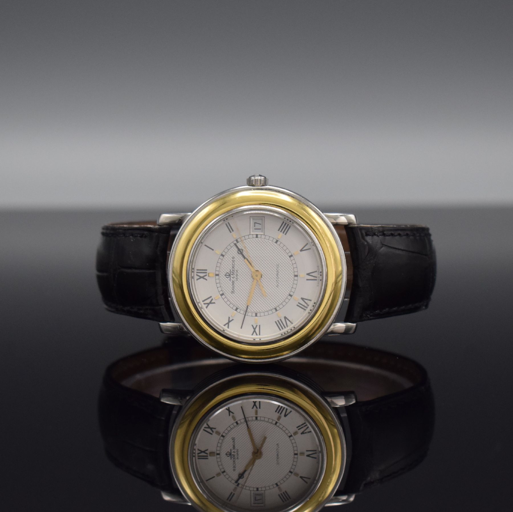 BAUME & MERCIER Fleetwood Herrenarmbanduhr in Edelstahl/Gold, Schweiz um 1995, Automatik, Ref. 3137.018, Boden 6-fach verschr. 2x Schr. fehl., ...
