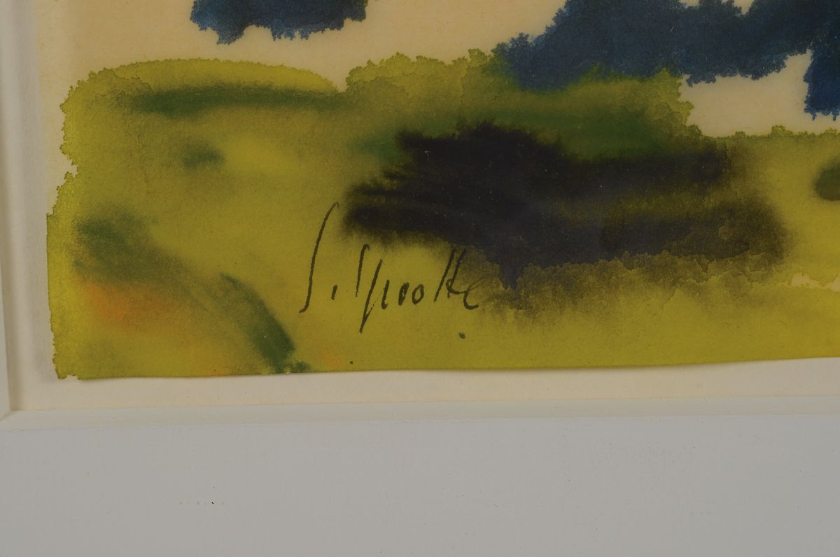 Detail a: Siegward Sprotte, 1913 Potsdam-2004 Sylt, am Strand, Aquarell auf Papier, links unten signiert, ca. 26x32cm, PP, u.Gl., R. ca. 47x51cm