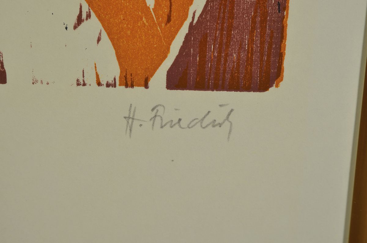Detail c: Heinz Friedrich, 1924 Schwetzingen-2018, 3 Farbholzschnitte, Frühling, Herbst und die schöne Palatina, alle drei handsigniert, je ca. 37x27cm, PP, ...