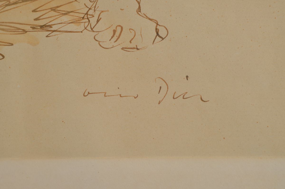 Detail a: Otto Dill, 1884 Neustadt-1957 Bad Dürkheim, liegender Löwe, Tuschfederzeichnung auf Papier, signiert, ca. 22x22cm, PP, u.Gl., R. ca. 34x34cm