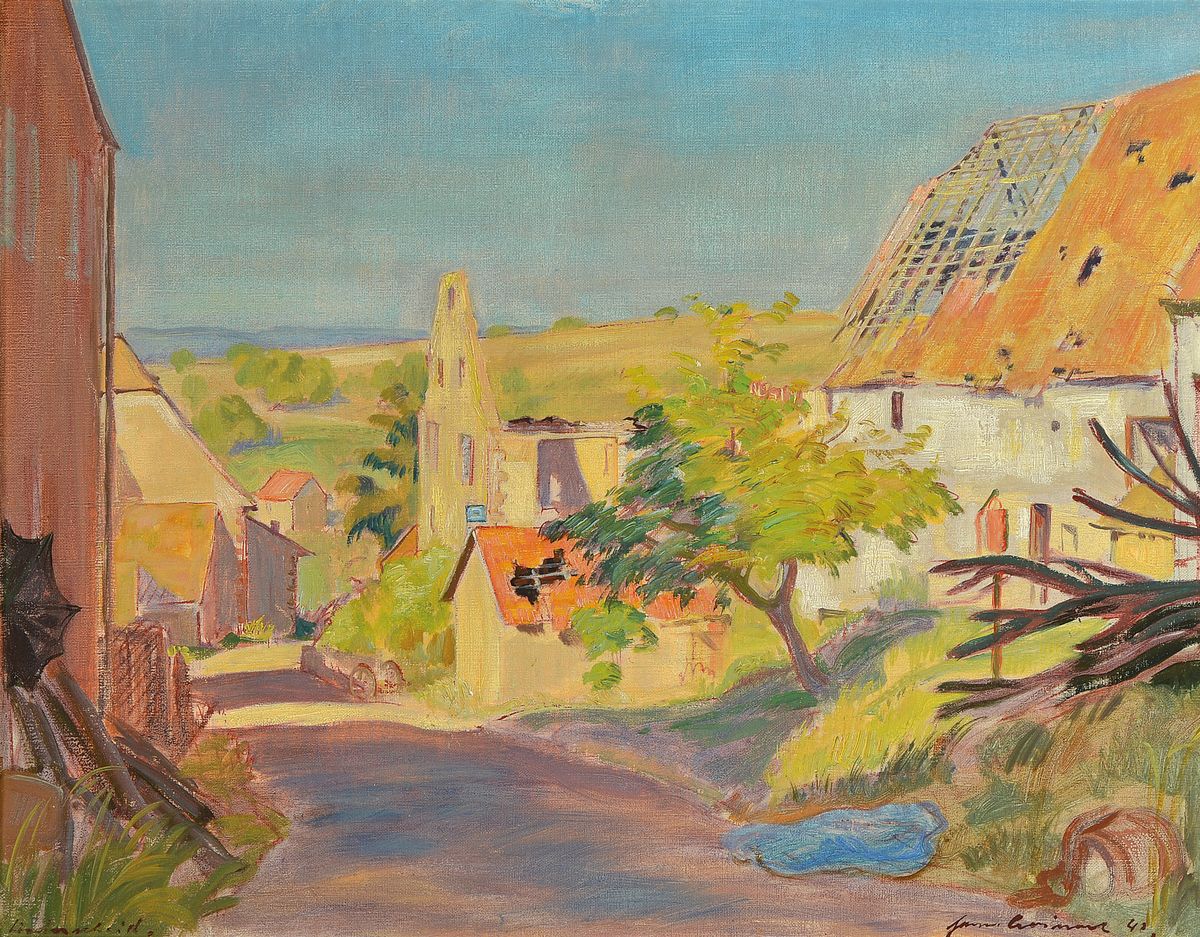 Hermann Croissant, 1897-1963 Landau, Landschaft bei Lindenschied, Öl/Lwd, rechts unten signiert und dat. 42, links unten bez. Lindenschied, ca. ...
