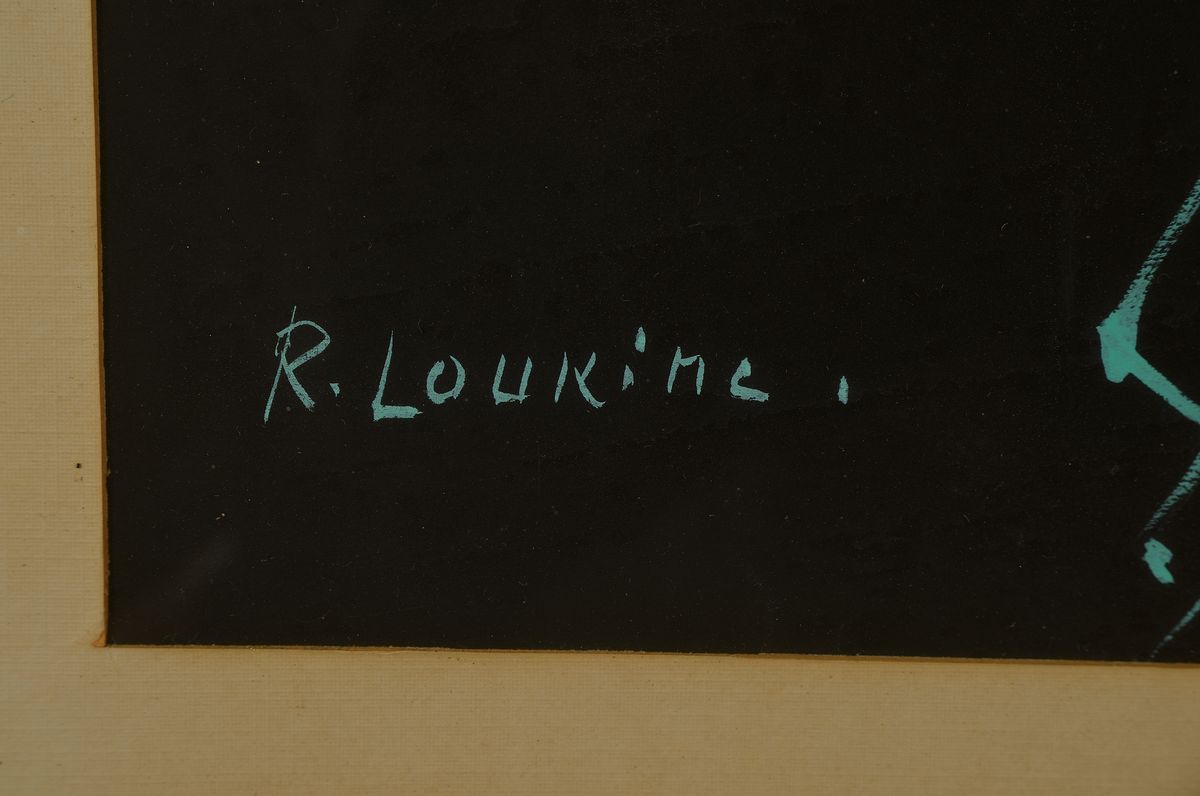Detail a: Rostislas Loukine, 1904 Moskau-1988 Bar-sur- Aube, 2 Gouachen auf schwarzem Papier, beide handsigniert, je ca. 49x34cm, PP, u.Gl., R. ca. 70x54cm