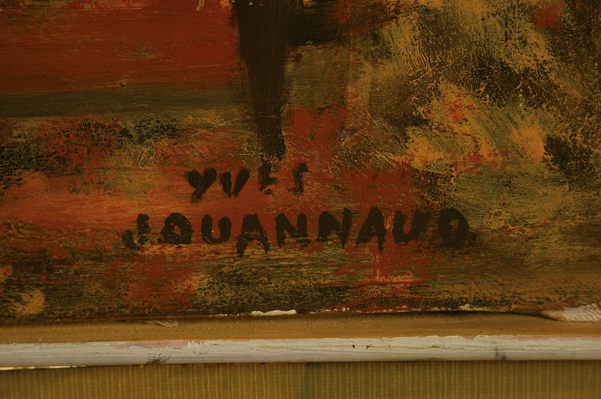 Detail a: Yves Jouannaud, 1924-1995, Abstrakte Komposition, Öl/Lwd, rechts unten signiert,