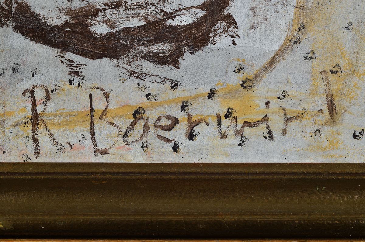 Detail a: Rudi Baerwind, 1910-1982 Mannheim, Sitzende Figur, Öl/Lwd, signiert, ca. 80x60cm, R. ca. 94x74cm
