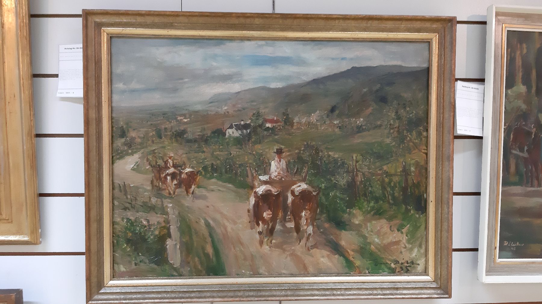 Detail b: Otto Dill, 1884 Neustadt-Bad Dürkheim 1956, "Sommer an der Haardt", wohl in der Nähe von Birkweiler, auf dem Rahmen rückseitig bez. und ...
