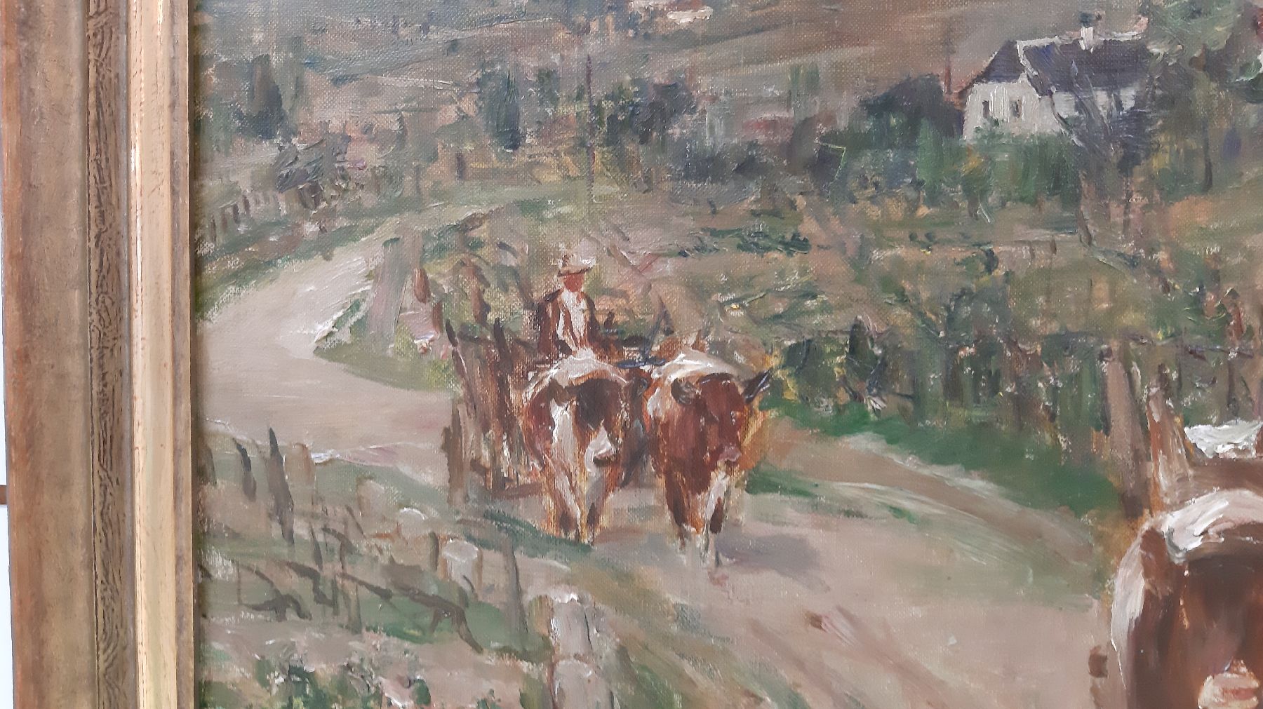 Detail d: Otto Dill, 1884 Neustadt-Bad Dürkheim 1956, "Sommer an der Haardt", wohl in der Nähe von Birkweiler, auf dem Rahmen rückseitig bez. und ...