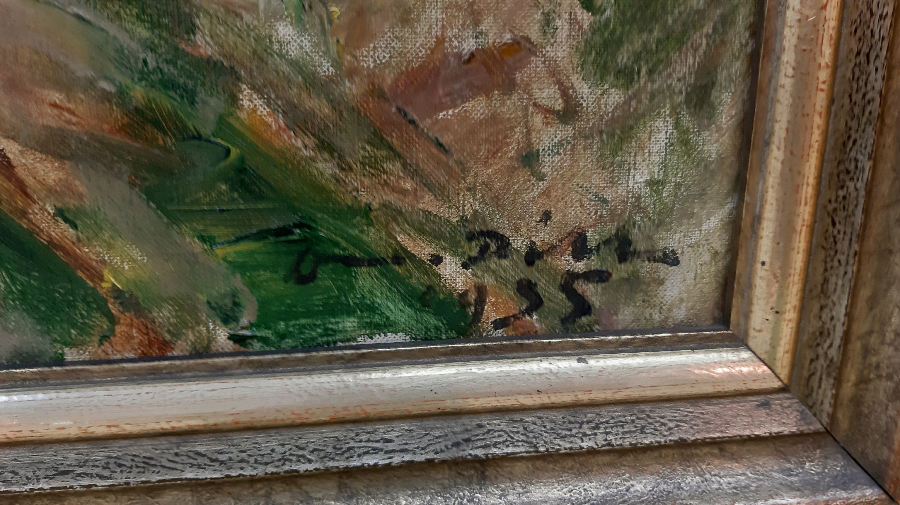 Detail f: Otto Dill, 1884 Neustadt-Bad Dürkheim 1956, "Sommer an der Haardt", wohl in der Nähe von Birkweiler, auf dem Rahmen rückseitig bez. und ...
