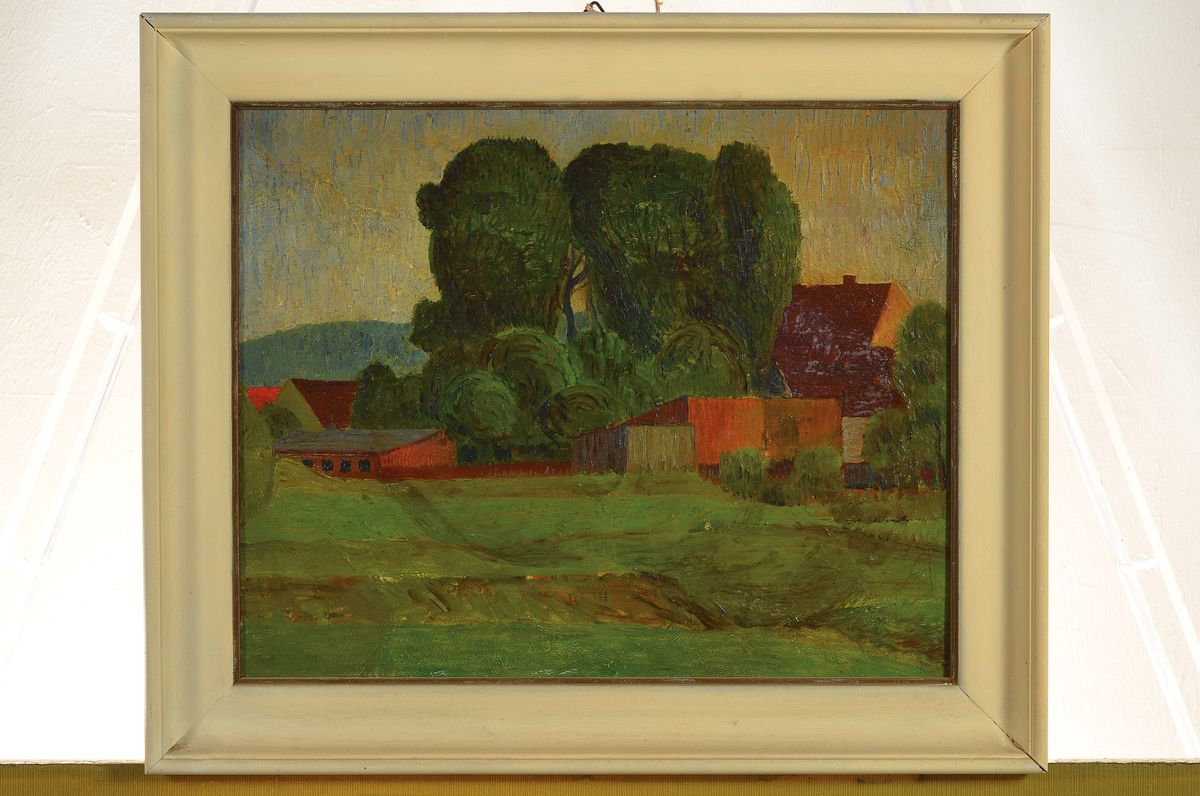 Detail k: Willi Hertlein, 1908 - 1968, fränkische Landschaft, Öl/Malkarton,, um 1930, unsigniert, stammt aus dem Nachlass des Künstler, ca. 31x 38.5 cm, ...