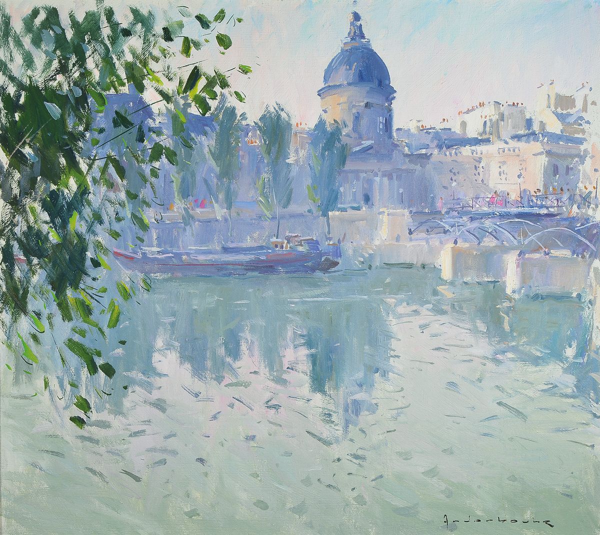 Paul Anderbouhr, 1909 Paris - 2006,, Schüler von Giot und P.G. Rigaud, Mitglied der Societe des Artists Francais, Frühling in Paris, re. u. ...