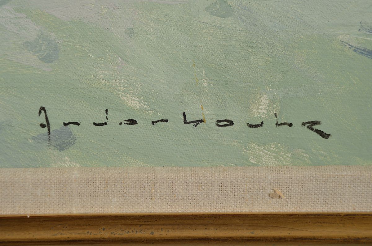Detail a: Paul Anderbouhr, 1909 Paris - 2006,, Schüler von Giot und P.G. Rigaud, Mitglied der Societe des Artists Francais, Frühling in Paris, re. u. ...