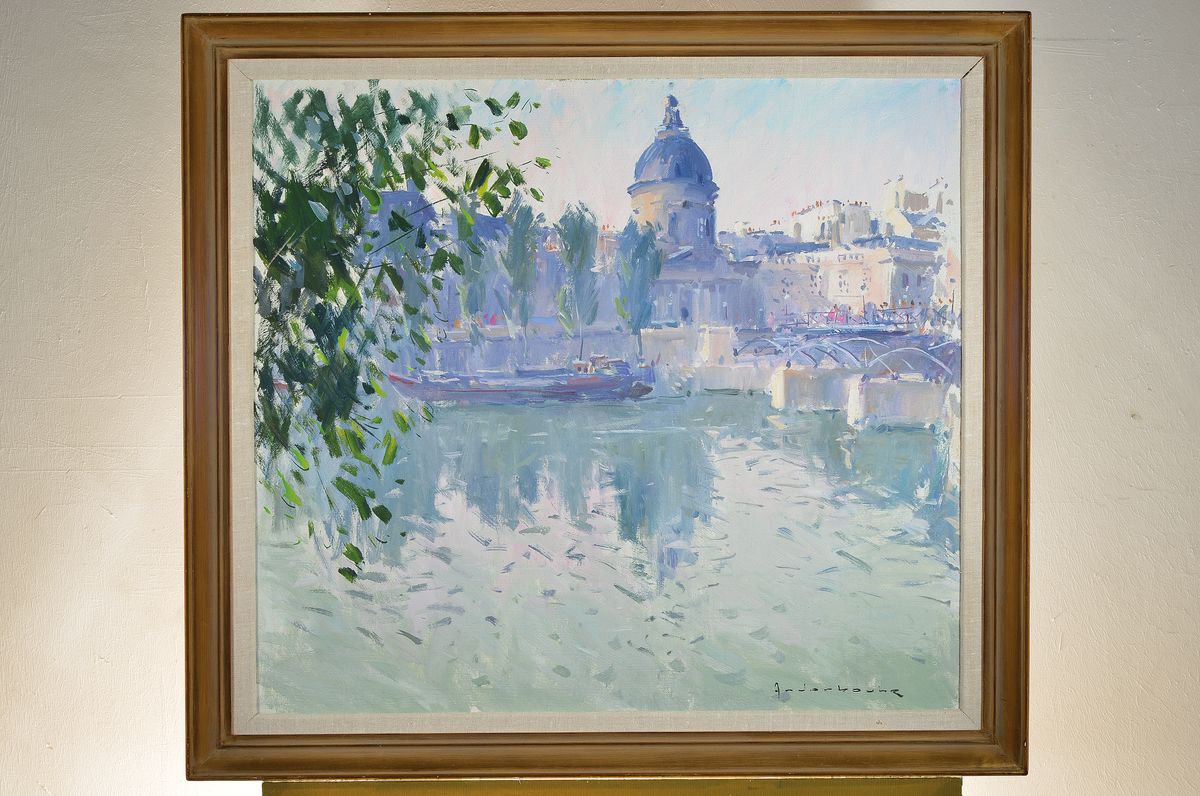 Detail k: Paul Anderbouhr, 1909 Paris - 2006,, Schüler von Giot und P.G. Rigaud, Mitglied der Societe des Artists Francais, Frühling in Paris, re. u. ...