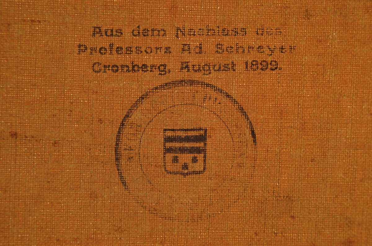 Detail b: Adolf Schreyer, 1828 Frankfurt/Main-1899 Kronberg, bekannter Tier-, Landschafts- und Genremaler, einer der bekanntesten Kronberger Maler, Reiter an ...
