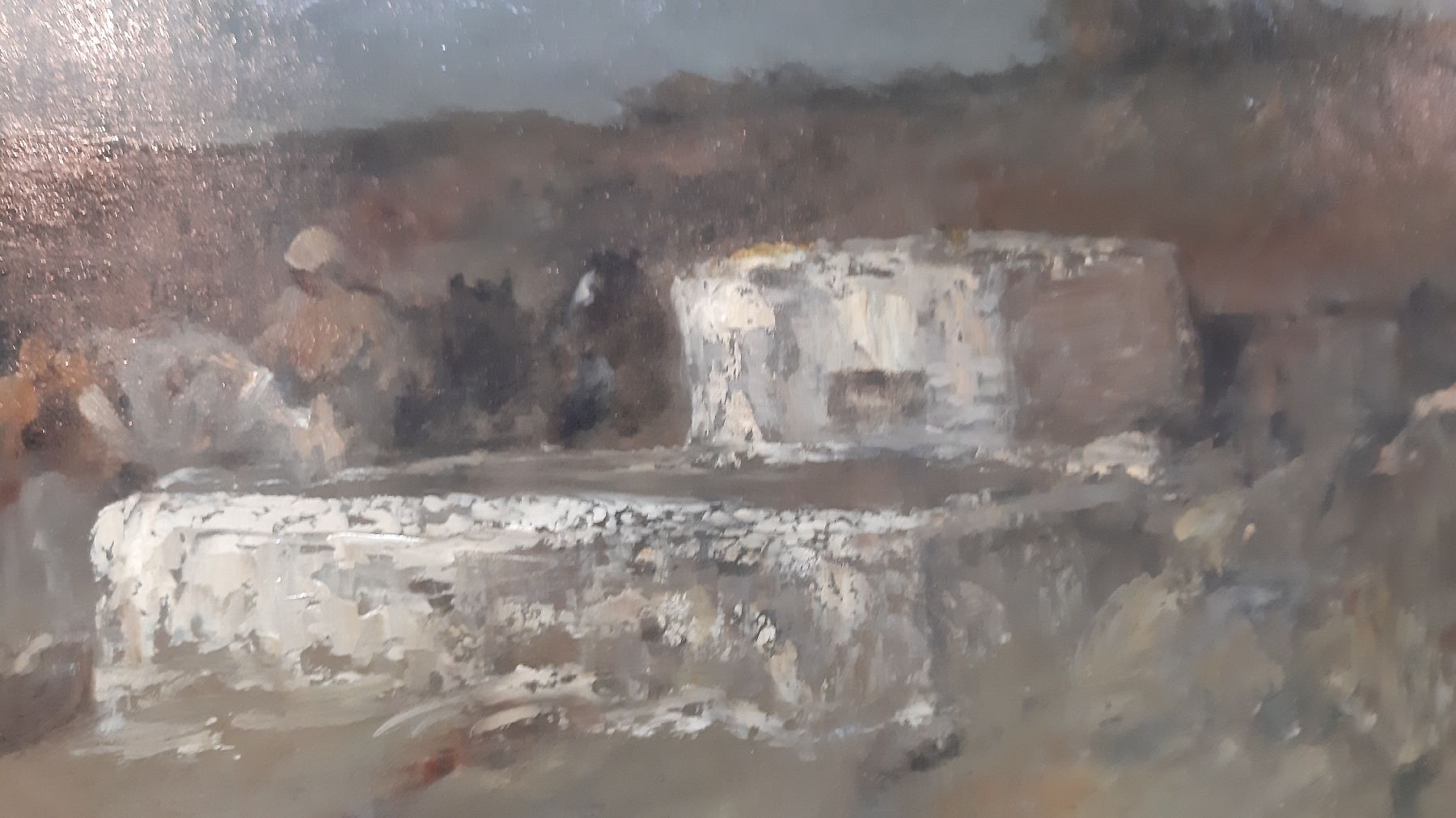 Detail h: Adolf Schreyer, 1828 Frankfurt/Main-1899 Kronberg, bekannter Tier-, Landschafts- und Genremaler, einer der bekanntesten Kronberger Maler, Reiter an ...