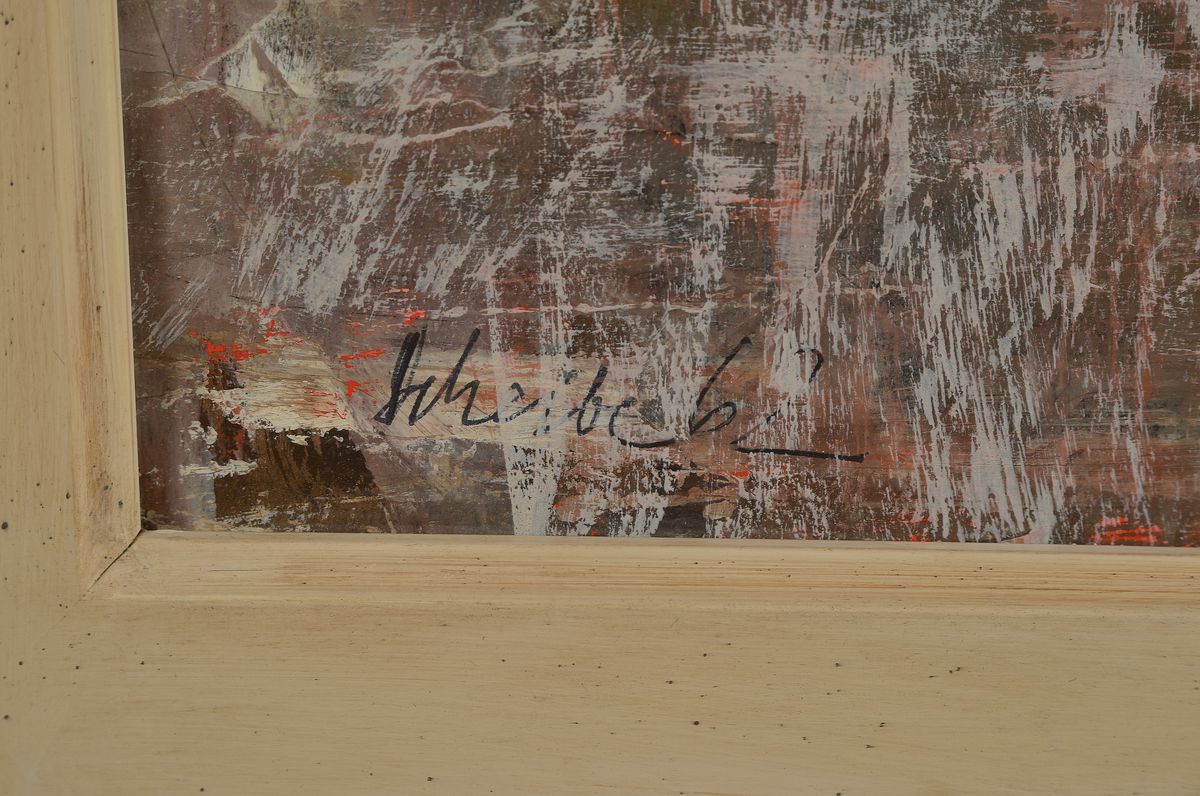 Detail a: Emil Scheibe, München 1914 - 2008, Realist der Nachkriegszeit, Mitglied der Münchener Sezession und der Gruppe Münchener Realisten, hier: Häuser ...