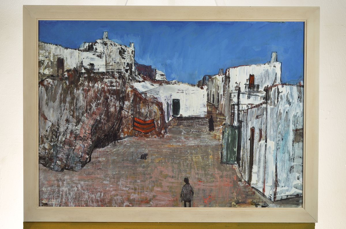 Detail k: Emil Scheibe, München 1914 - 2008, Realist der Nachkriegszeit, Mitglied der Münchener Sezession und der Gruppe Münchener Realisten, hier: Häuser ...