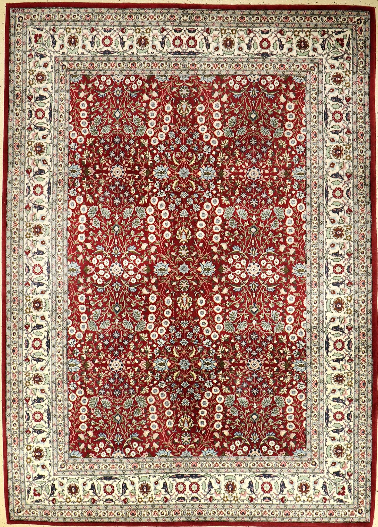 Hereke Signiert, Türkei, ca. 50 Jahre, Wolle auf Baumwolle, ca. 240 x 173 cm, EHZ: 2,(Keine Fransen)