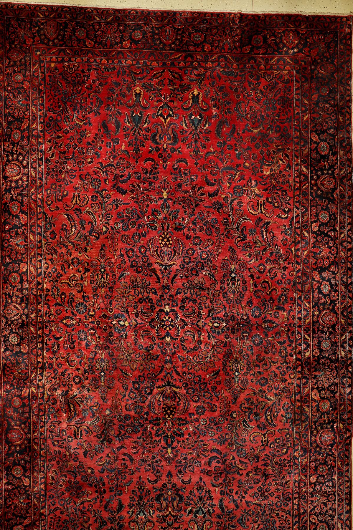Us Re-Import Sarogh antik, Mohajeran,Persien, um 1900, Korkwolle, ca. 600 x 360 cm, EHZ: 2-3