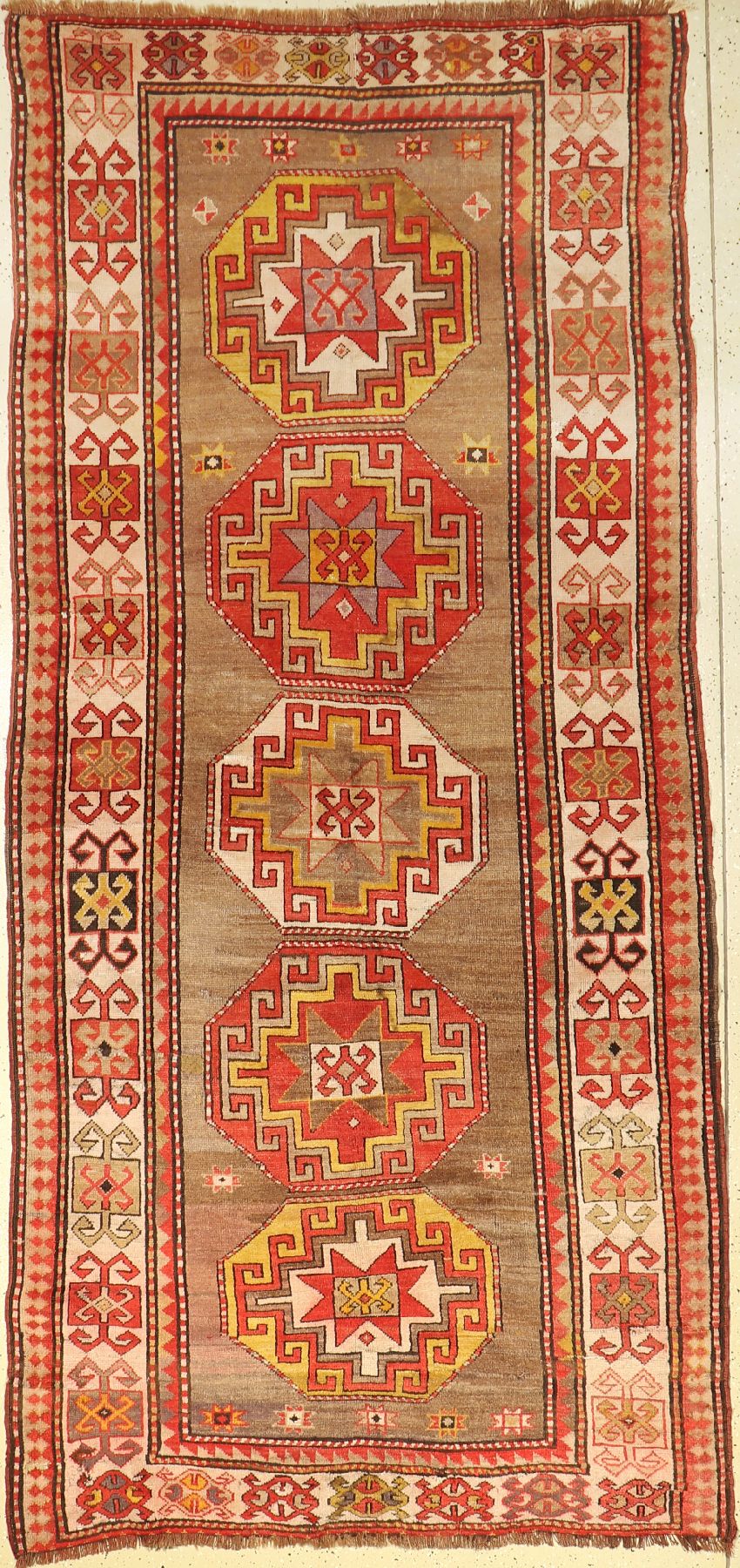 Kars Kazak antik, Türkei, um 1900, Wolle auf Wolle, ca. 298 x 136 cm, EHZ: 4-5