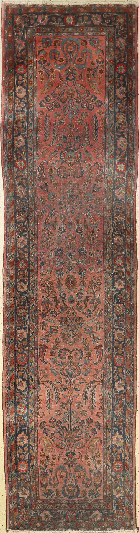 Us Re-Import Keschan antik, Persien, um 1900, Korkwolle, ca. 299 x 74 cm, EHZ: 4-5