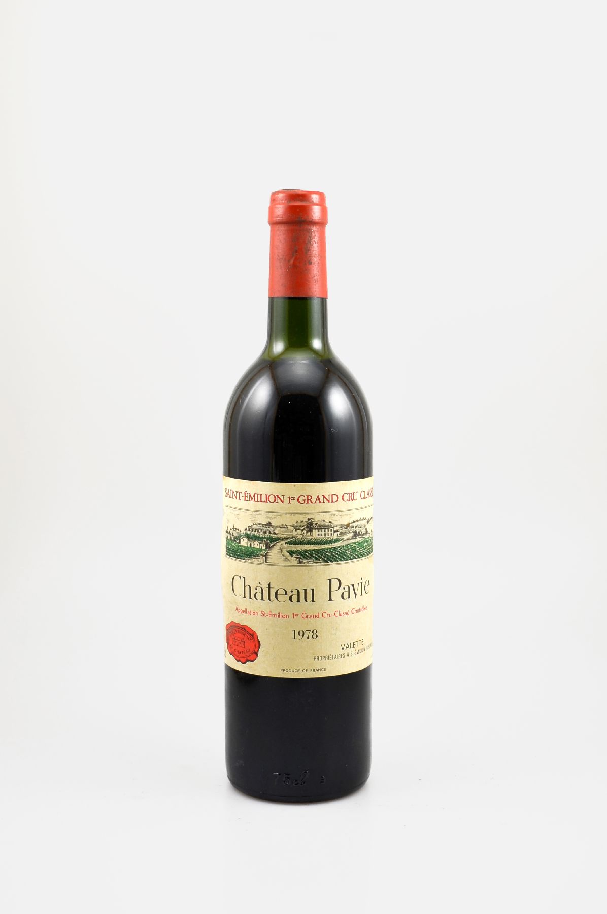1 Flasche 1978 Chateau Pavie, Saint Emilion, 1er Grand Cru Classe, ca. 75 cl, Füllstand: top shoulder, guter Erhaltungszustand, unverkostet, ...