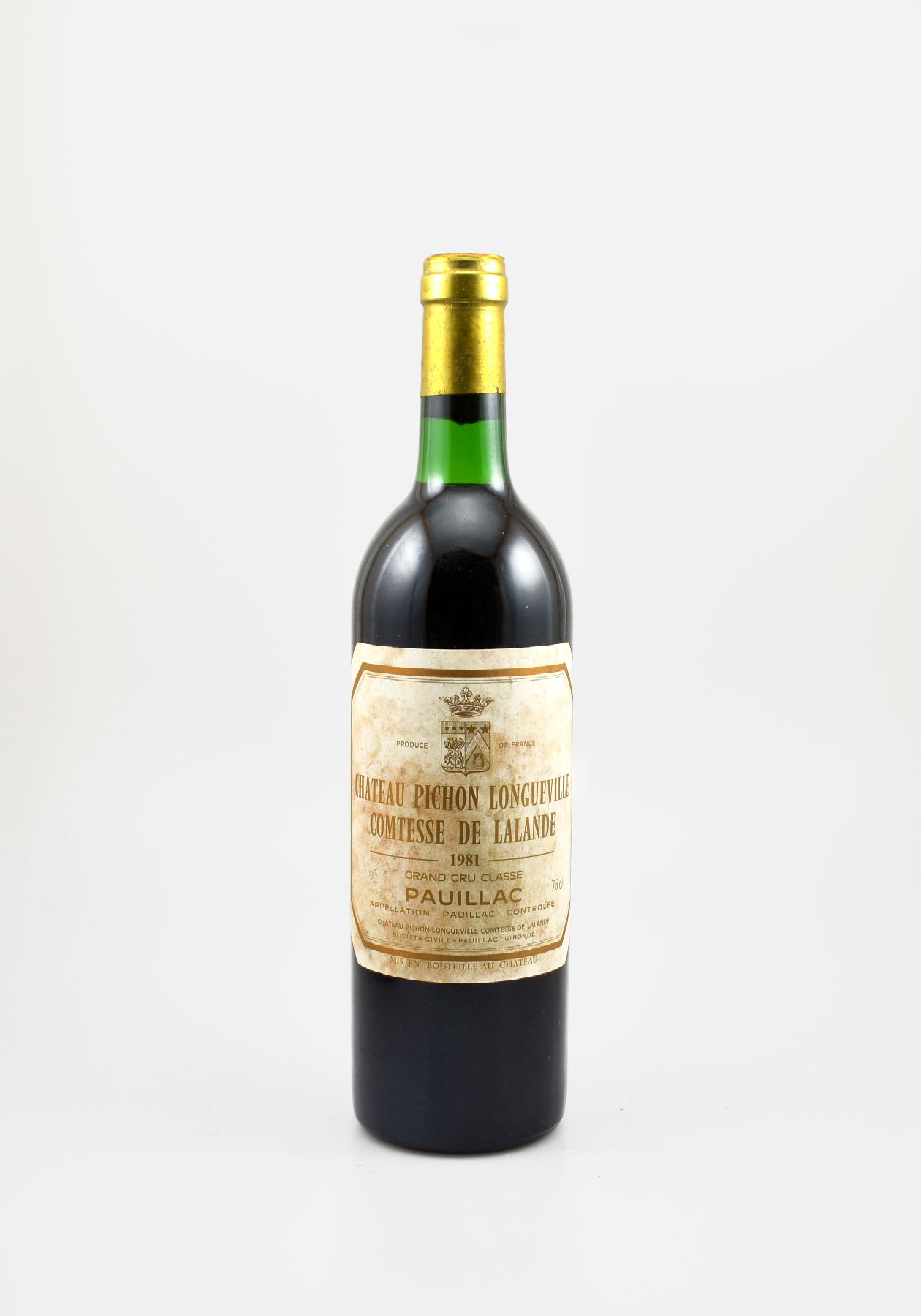 1 Flasche 1981 Chateau Pichon Longueville Comtesse de Lalande, Pauillac, Grand Cru Classe, ca. 75 cl, Füllstand: ca. into neck, Etikett stärker ...