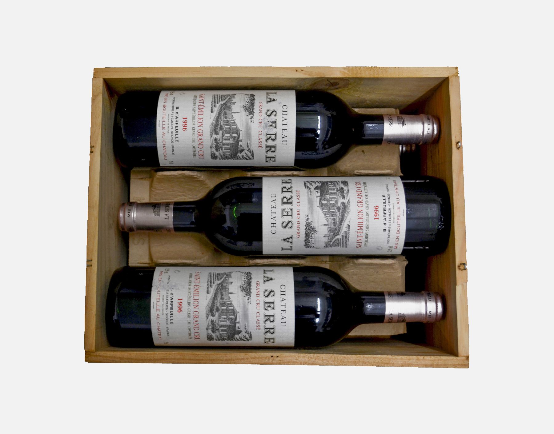 Detail a: 6 Flaschen Chateau La Serre, Saint-Emilion, Grand Cru Classe, je ca. 75 cl, 12,5 % Vol., gute Erhaltungszustände, unverkostet, in OHK, Provenienz: ...