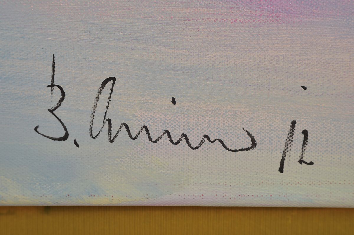 Detail l: Bernd Klimmer, geb. 1940, lebt und arbeitet in Kaiserslautern, Akademiedozent, erfolgreicher Autor von Kunst-Büchern, hier: Purple Field, Acryl/Lwd, ...