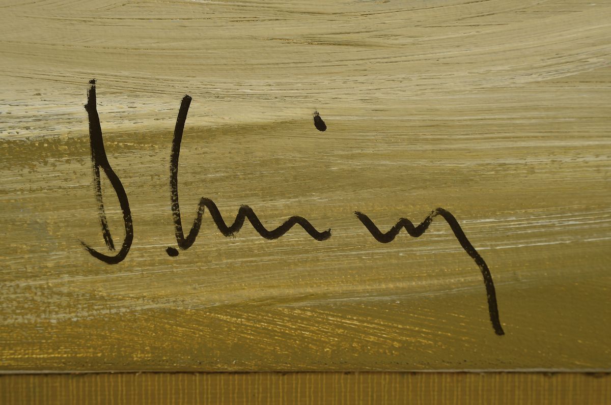 Detail a: Bernd Klimmer, geb. 1940, lebt und arbeitet in Kaiserslautern, Akademiedozent, erfolgreicher Autor von Kunst-Büchern, hier: Stürmische See, ...